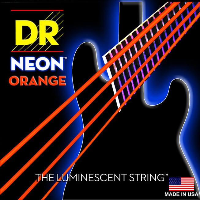 DR Neon Orange 4-String Bass Guitar Strings with K3 - GuitarPusher