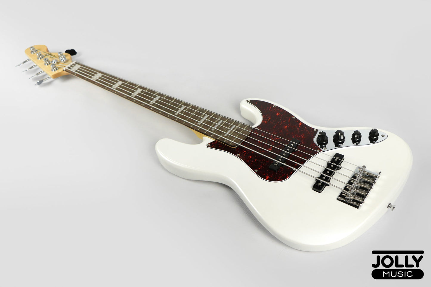 JCraft JB-2A J-Offset 5-String Bass Guitar - White