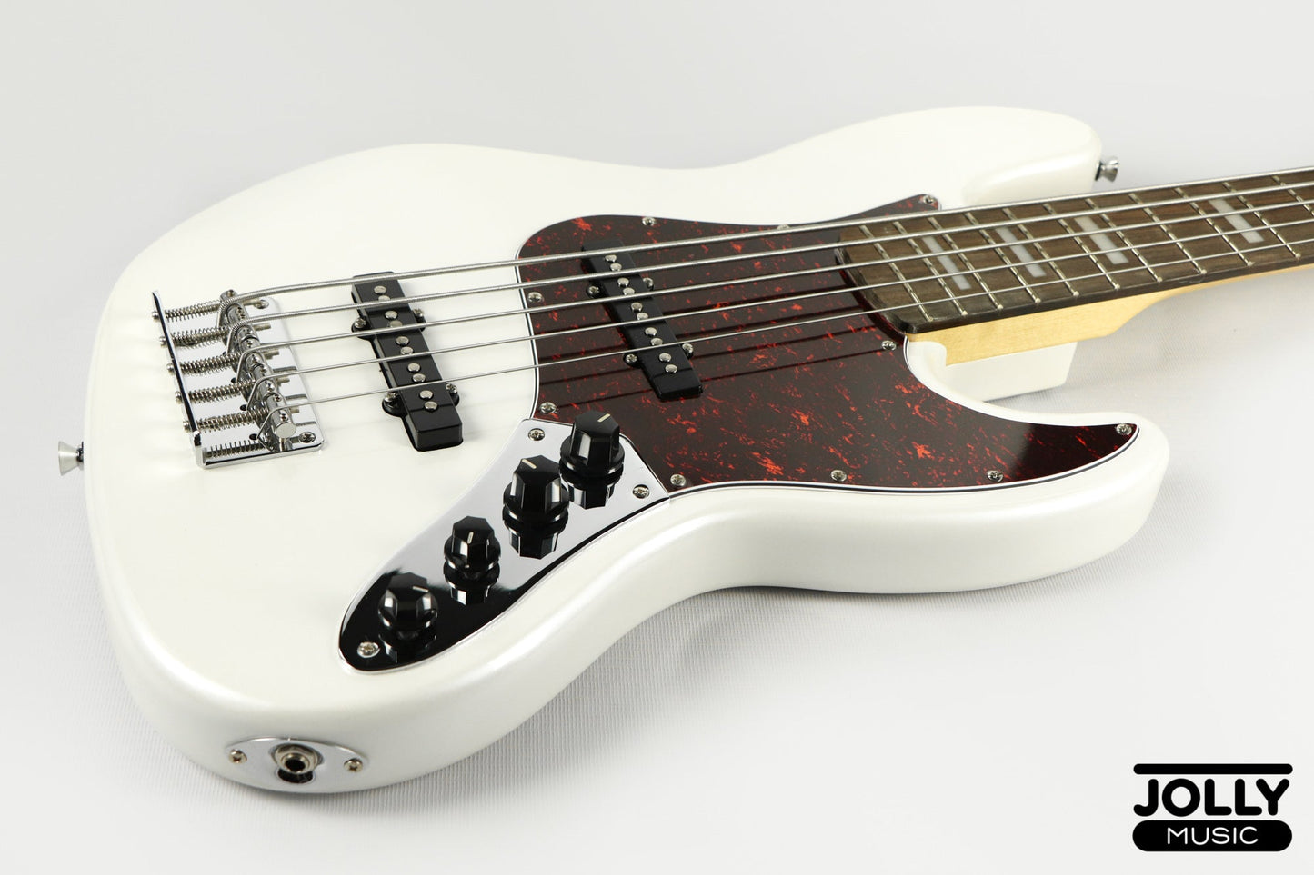 JCraft JB-2A J-Offset 5-String Bass Guitar - White