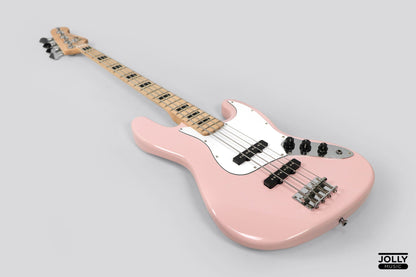 JCraft JB-1 J-Offset 4-String Bass Guitar with Gigbag - Shell Pink