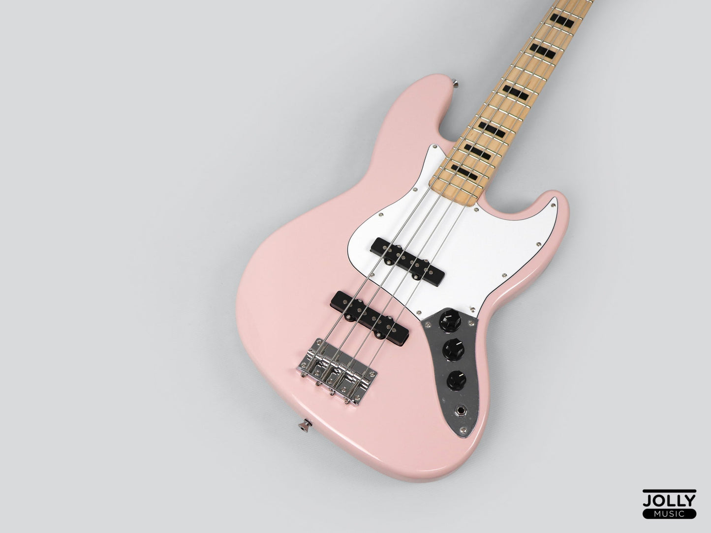 JCraft JB-1 J-Offset 4-String Bass Guitar with Gigbag - Shell Pink