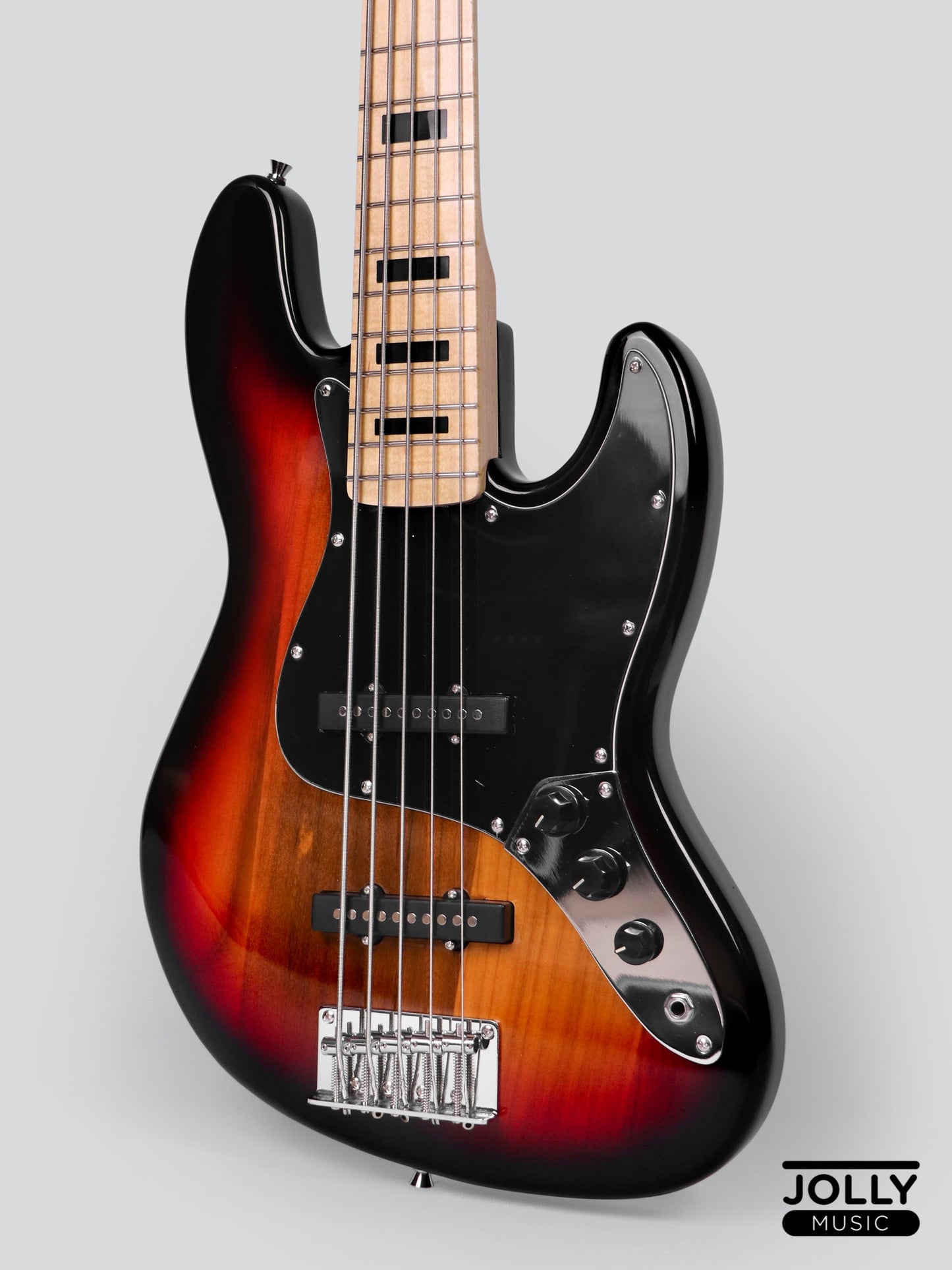 JCraft JB-1 J-Offset 5-String Bass Guitar with Gigbag - Sunburst