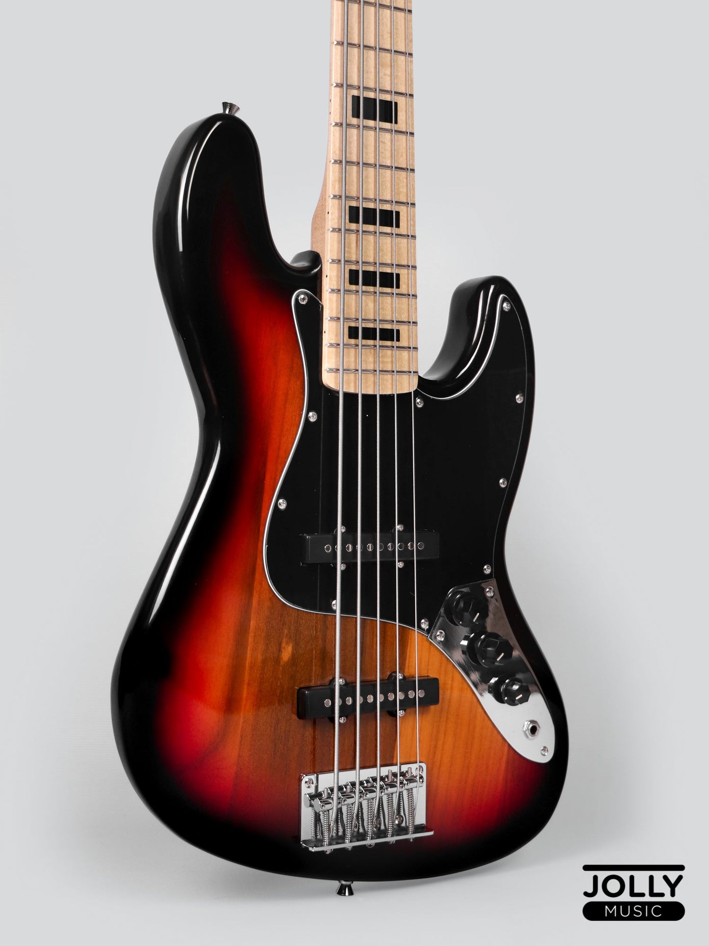 JCraft JB-1 J-Offset 5-String Bass Guitar with Gigbag - Sunburst