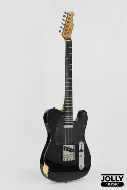 JCraft Vintage Series T-3VC Relic T-Style Electric Guitar - Black