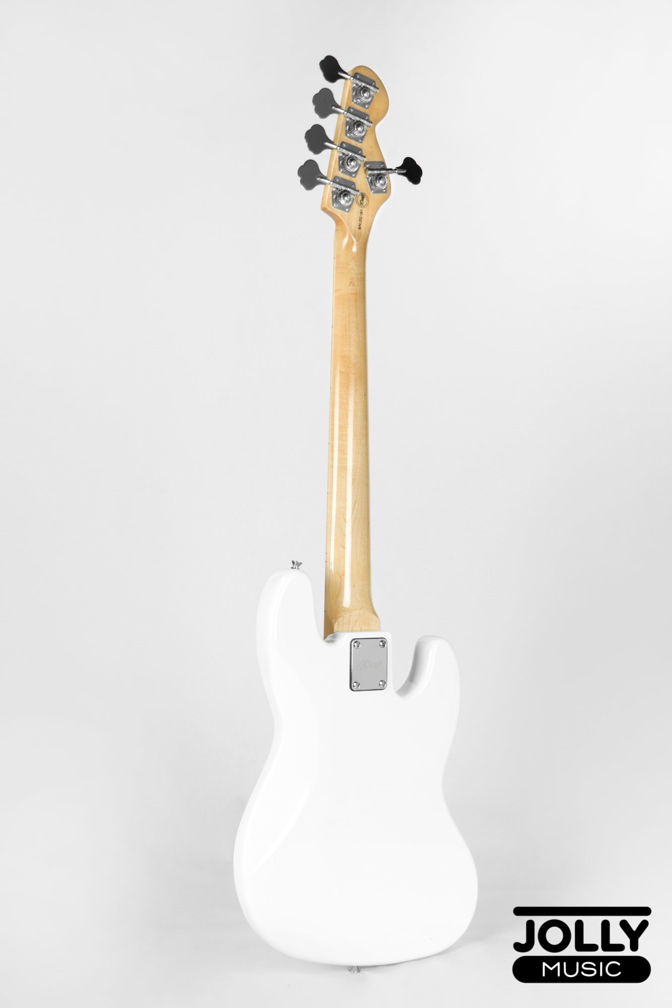 JCraft JB-1 Left Handed J-Offset 5-String Bass Guitar with Gigbag - White