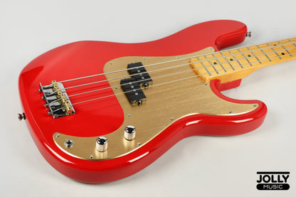 JCraft PB-3V 4-String Bass Guitar - Fiesta Red