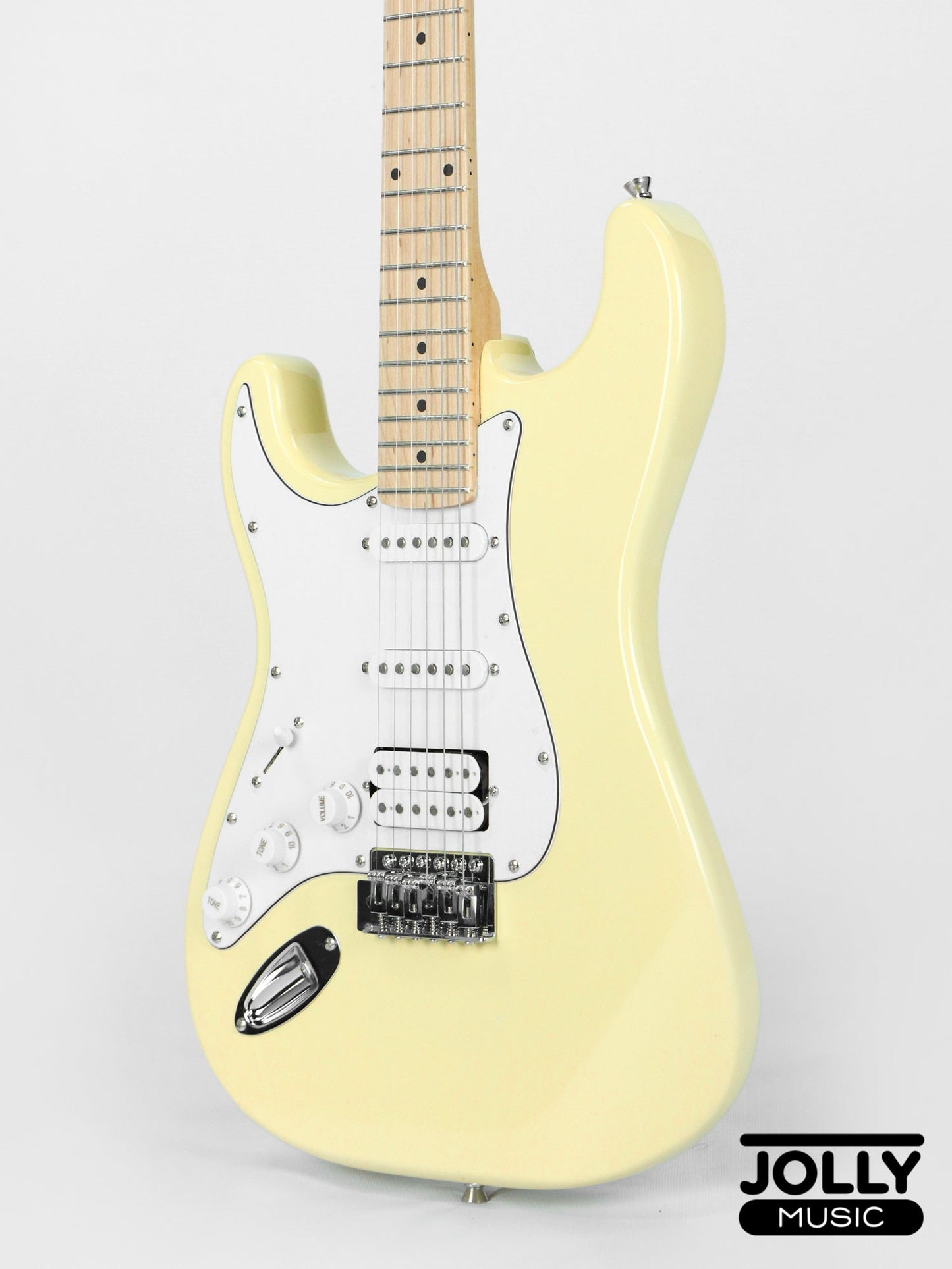 JCraft S-1H LEFT HAND HSS Electric Guitar with Gigbag - Milky White