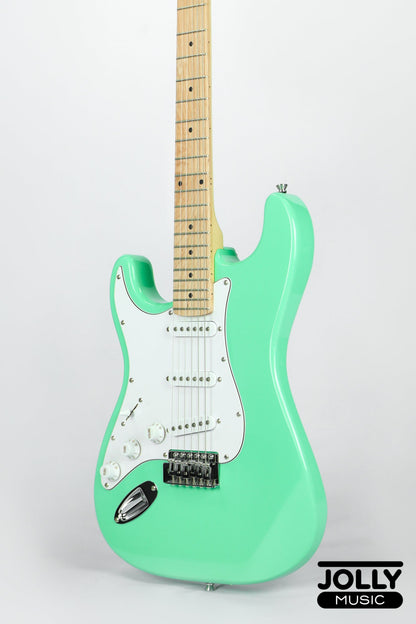 JCraft S-1 LEFT HAND Maple Neck S-Style Electric Guitar with Gigbag - Surf Green