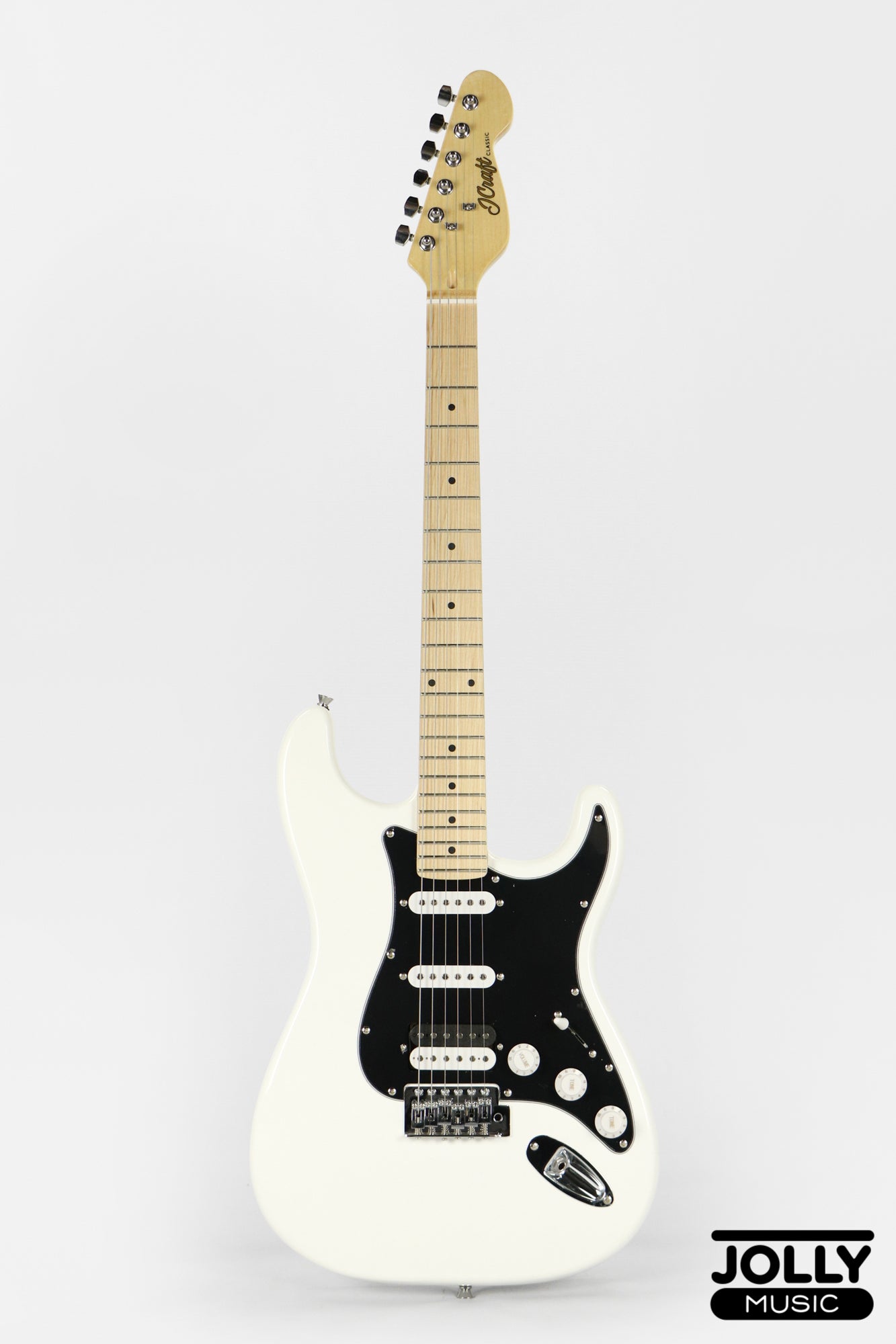 JCraft S-2H HSS S-Style Electric Guitar - Maple / White