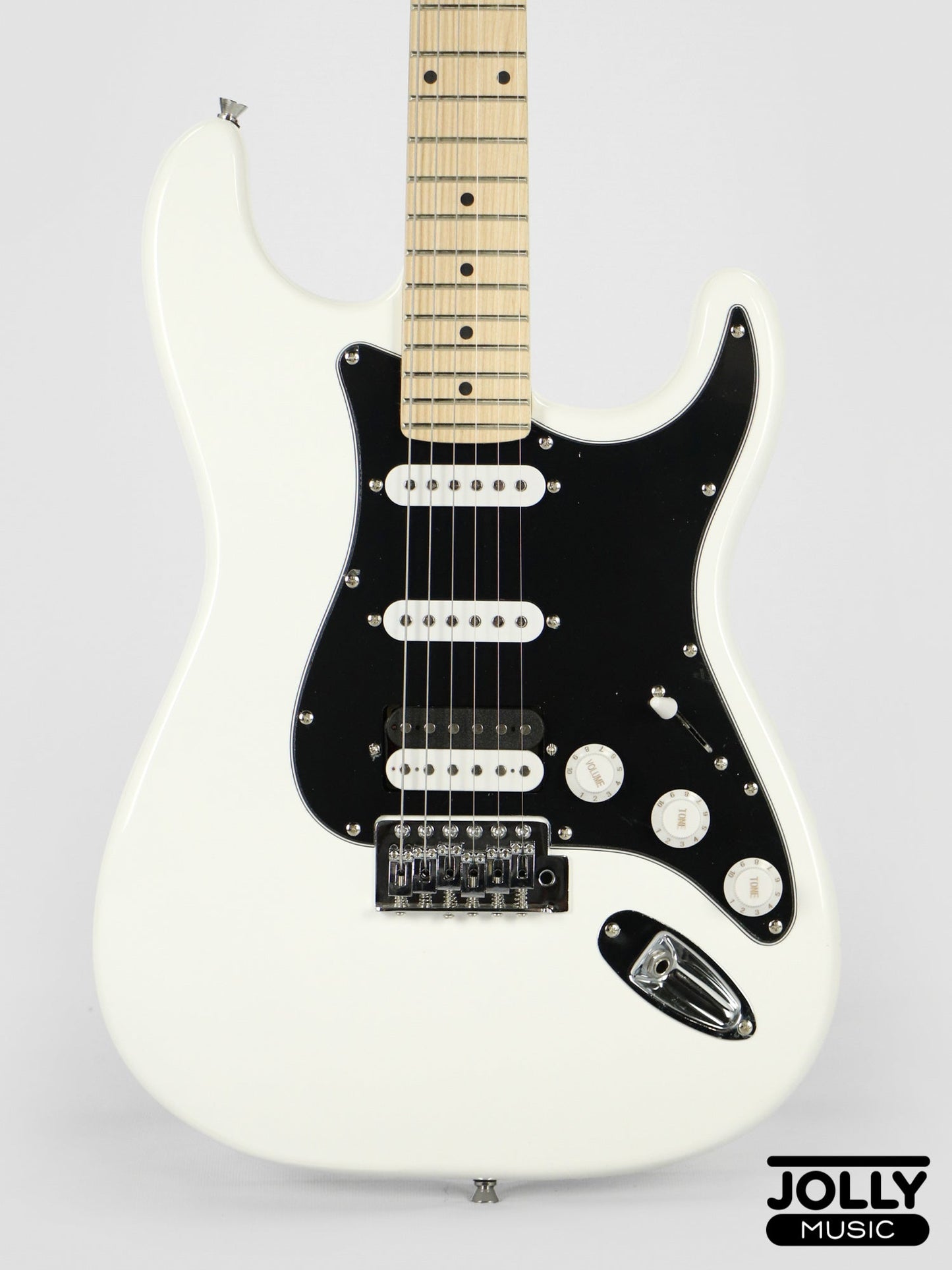 JCraft S-2H HSS S-Style Electric Guitar - Maple / White