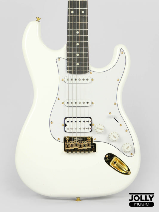 JCraft S-3H Special 2023 HSS S-Style Electric Guitar Roasted Maple Gold Hardware - Olympic White