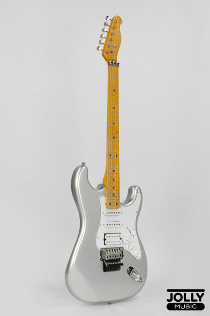 JCraft Modern Series S-3H FR24 HSS Double Locking Electric Guitar Wilkinson "Floyd" - Metallic Silver Maple