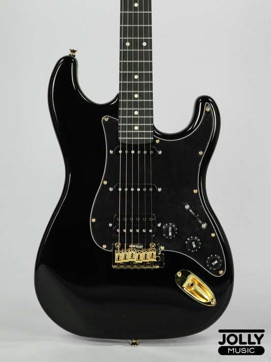 JCraft Modern Series S-3H HSS S-Style Electric Guitar Roasted Maple - Black / Gold