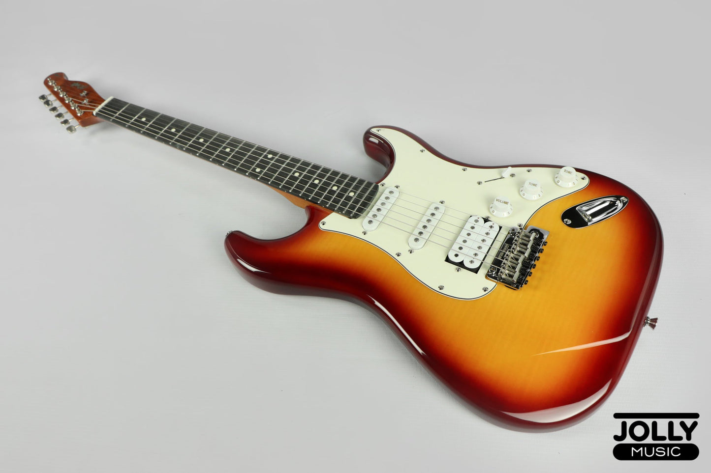 JCraft Modern Series S-3H HSS S-Style Electric Guitar Roasted Maple - Tobaco Sunburst Flamed