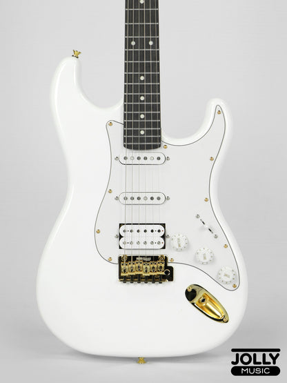 JCraft Modern Series S-3H HSS S-Style Electric Guitar Roasted Maple - Olympic White / Gold