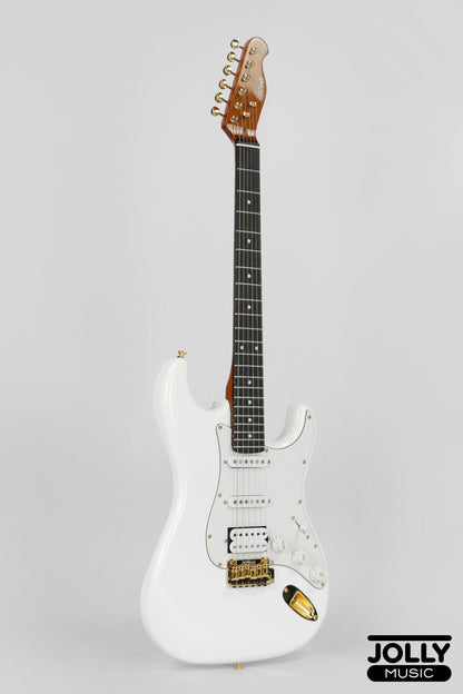 JCraft Modern Series S-3H HSS S-Style Electric Guitar Roasted Maple - Olympic White / Gold