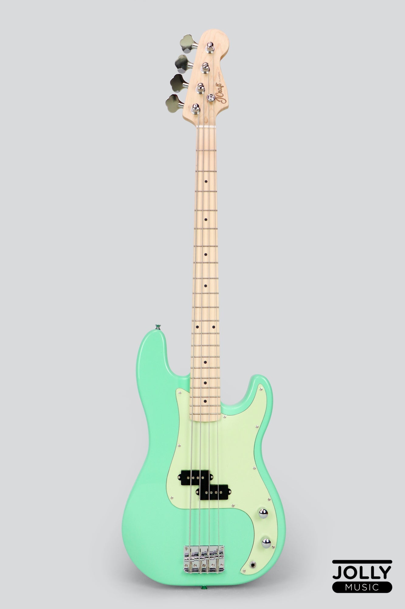 JCraft PB-1 4-String Electric Bass Guitar with Gigbag - Avocado