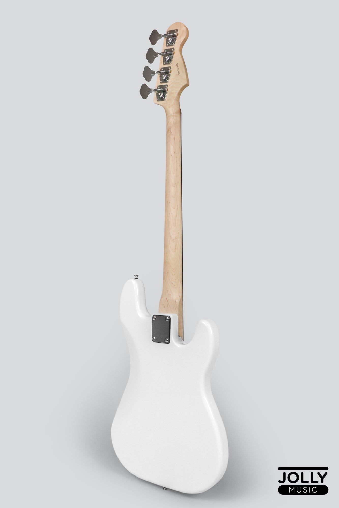 JCraft PB-1 Left Handed 4-String Electric Bass Guitar with Gigbag - Triple White