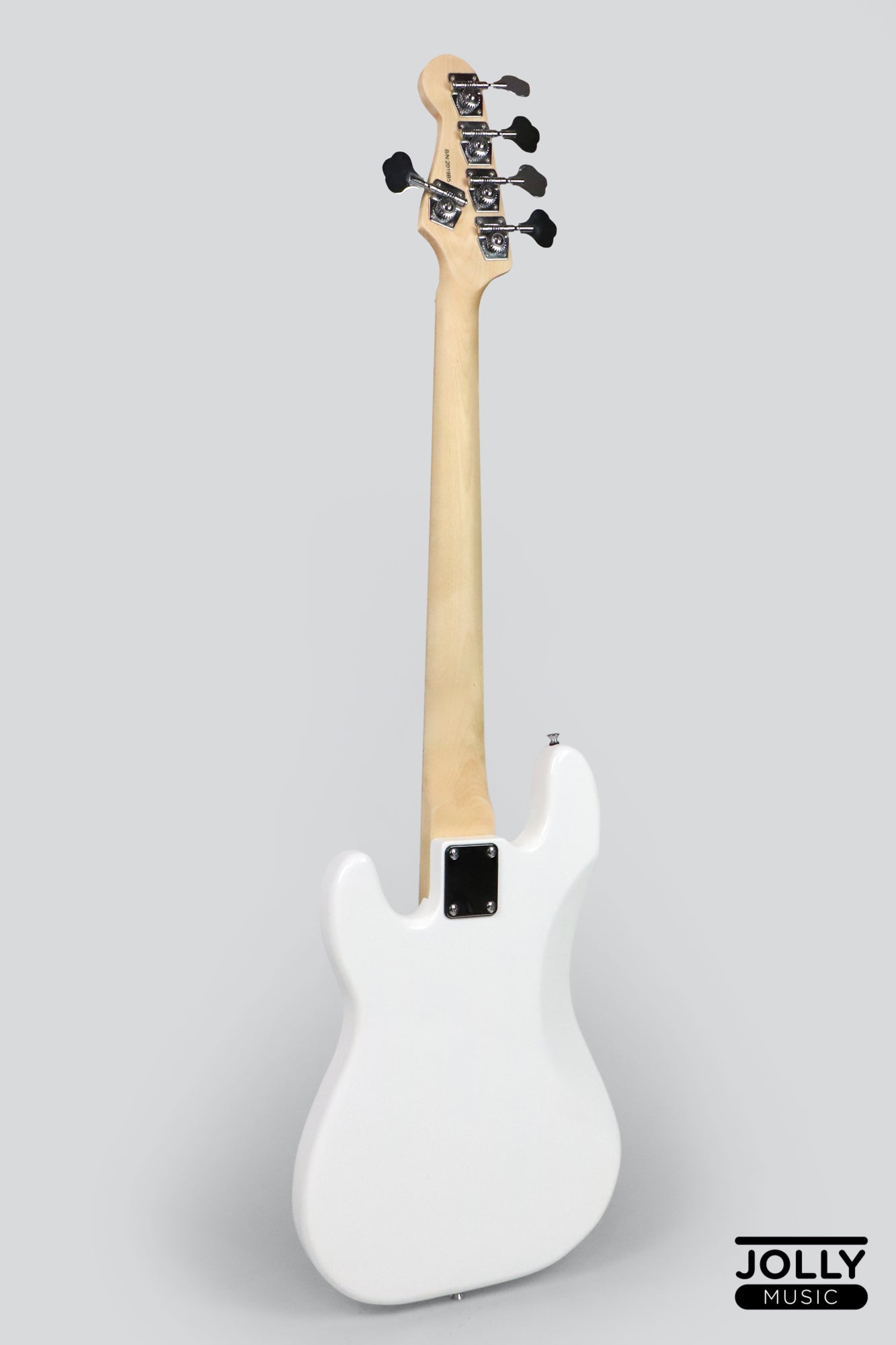 JCraft PB-1 5-String Electric Bass Guitar with Gigbag - Triple White