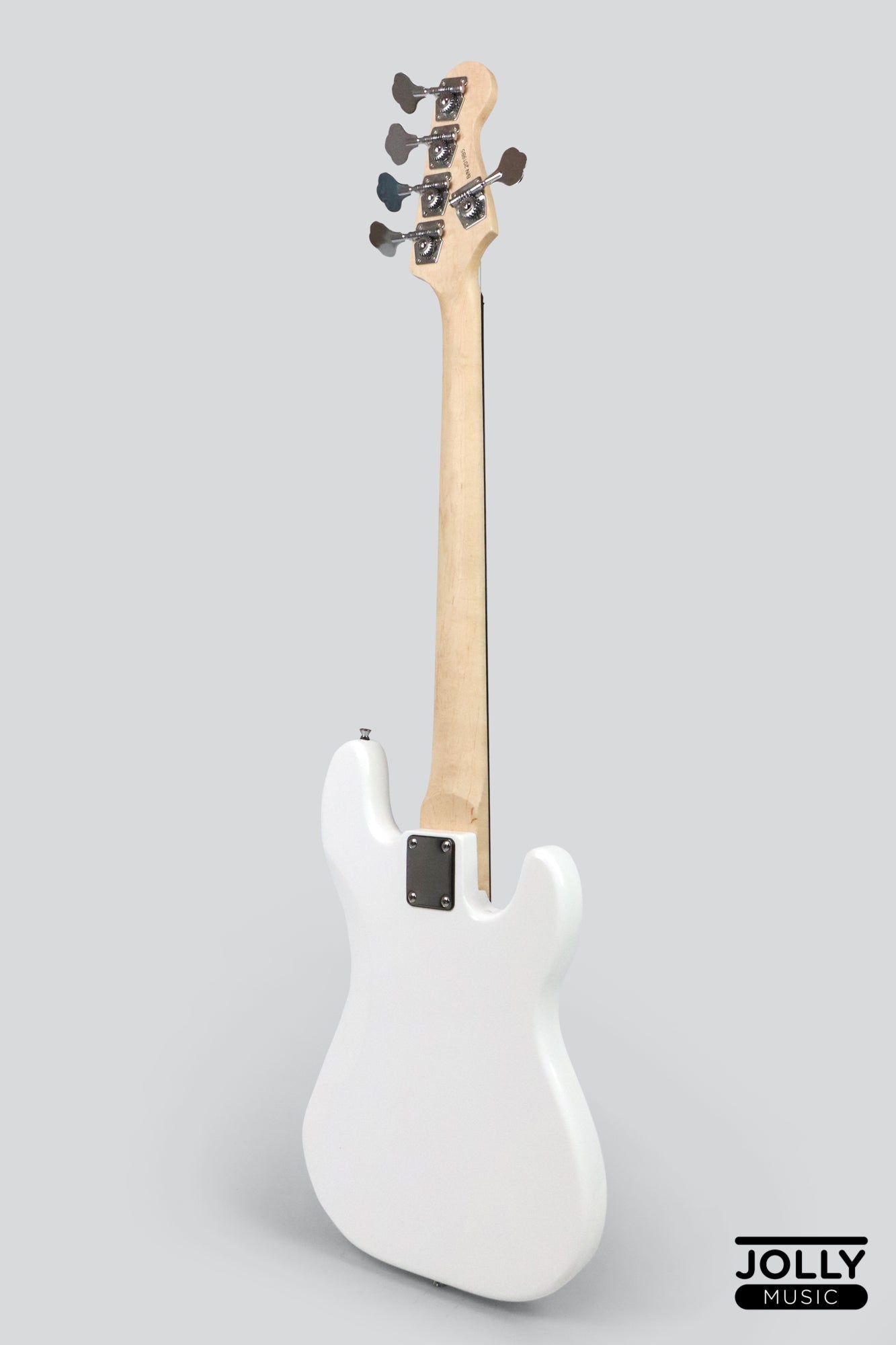 JCraft PB-1 Left Handed 5-String Electric Bass Guitar with Gigbag - Triple White