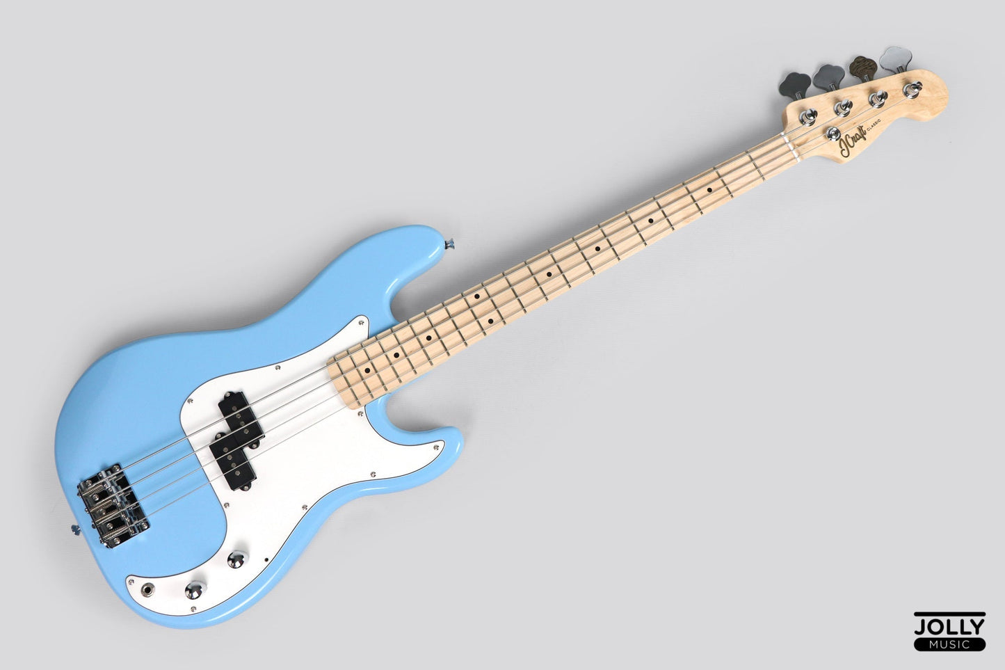 JCraft PB-1 4-String Electric Bass Guitar with Gigbag - Powder Blue