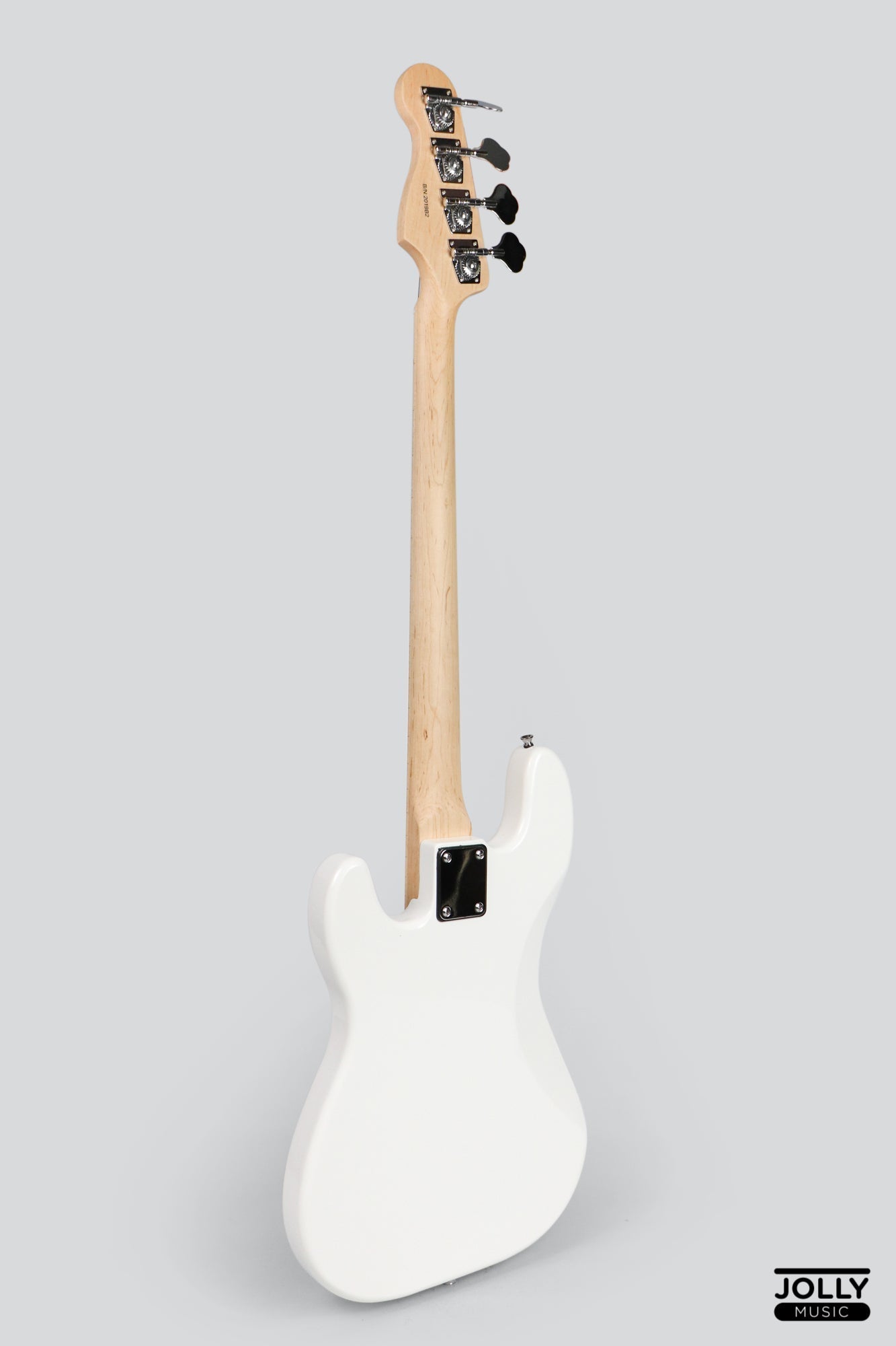 JCraft PB-1 4-String Electric Bass Guitar with Gigbag - Triple White