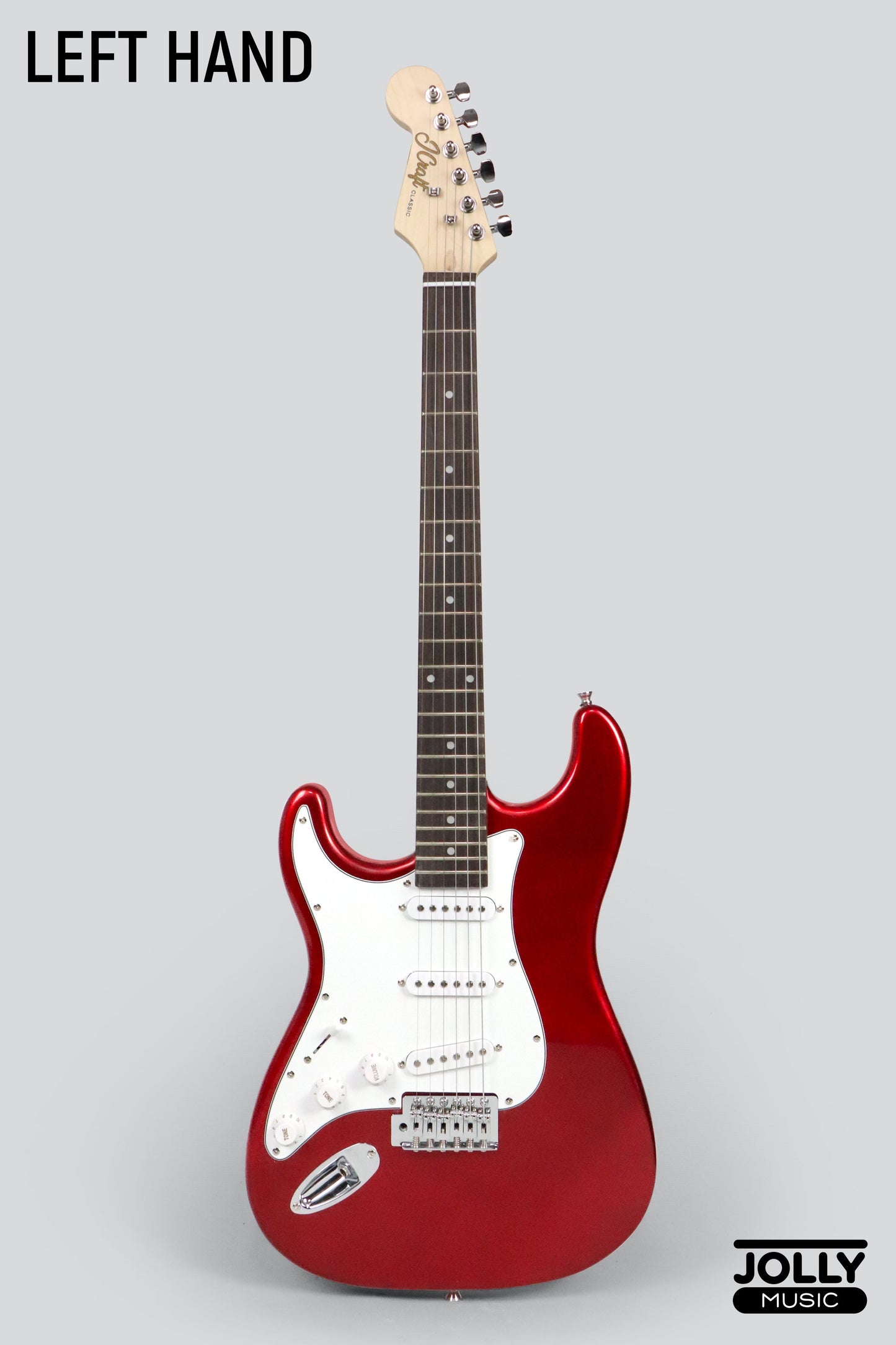 JCraft S-1 LEFT HAND S-Style Electric Guitar with Gigbag - Metallic Red