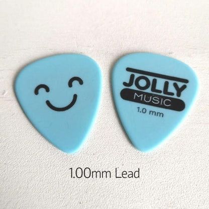 JOLLY MUSIC COLLECTIBLE GUITAR PICK TIN SET 12 PCS SURPRISE SMILEY DESIGN